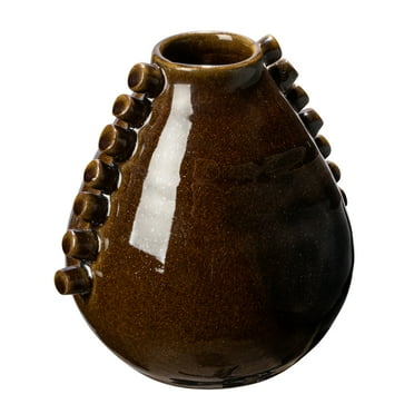 Creative Co-Op Decorative Terra-cotta Vase with Hobnails, Brown