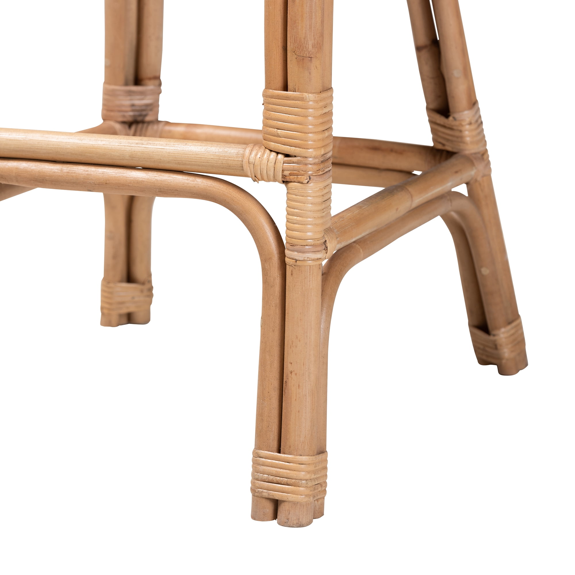 bali & pari Neola Rattan BOHO Bar Stool, Natural Brown