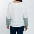 thumbnail image 6 of Elsie & Zoey Keegan Long Sleeve V-Neck Color Block Sweater for Women, 6 of 7
