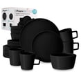 thumbnail image 1 of Vajilla Para 4 personas, en Color Negro Ceramica/Stoneware Elegante y Modernos Set de 16 Pzas con 8 Platos extendidos, 4 Tazones y 4 Tazas 12oz, 1 of 11