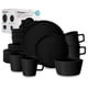 thumbnail image 1 of Vajilla Para 4 personas, en Color Negro Ceramica/Stoneware Elegante y Modernos Set de 16 Pzas con 8 Platos extendidos, 4 Tazones y 4 Tazas 12oz, 1 of 11