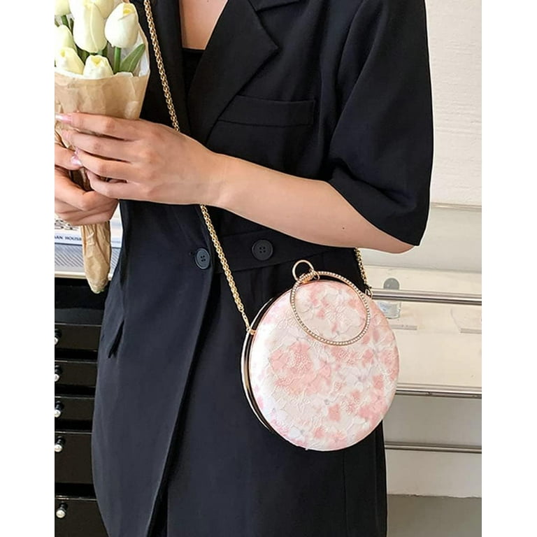 Round floral shoulder bag sale