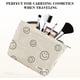 thumbnail image 4 of BR Juego de neceser de viaje con estampado de sonrisa - Organizador cosmético de lona gris claro, 4 of 5