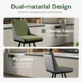 thumbnail image 6 of 26" Counter Height Bar Stools Set of 2, Swivel Bar Chair Kitchen Chairs with Low Backs, PU Leather Fabric Square Seat Bar Chair with Black Metal Legs, Counter Bar Stools for Kitchen Island,Green, 6 of 8