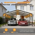 thumbnail image 4 of 20'x20' Galvanized Steel Carport Canopy, Heavy Duty Triangle Reinforced Frame, UV-Proof Waterproof Roof, Large Capacity for Car, SUV, Boat, Tractor, 4 of 8