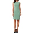 thumbnail image 1 of Vestido de Sheath sin mangas para mujer Inspire Chic, vestido de trabajo, cuello barco, verde claro, talla L, 1 of 6