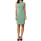 thumbnail image 1 of Vestido de Sheath sin mangas para mujer Inspire Chic, vestido de trabajo de cuello barco, verde claro, XL, 1 of 6