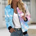 thumbnail image 5 of Kaondbfi Fashion Jacket for Women, Autumn Casual Square Thin Pocket Jacket Top Tie Dye Print Women's Winter Coat, 5 of 9