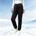 thumbnail image 2 of Ghalytn Women's Quilted Padded Winter Jogger Pants - Drawstring Warm Cuffed Ankle Trousers with Pockets, 2 of 6