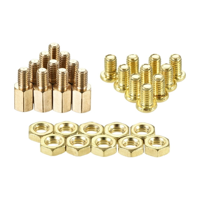 Unique Bargains Hexagonal Laiton Entretoise Mâle-Femelle Vis Écrou Kit 20 Ensembles 8mm + 6mm