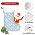 thumbnail image 5 of Daiia Gray White Floral Print Christmas Stocking，18"Large Knitted Xmas Stocking for Kids, Family Stocking for Fireplace Christmas Holiday Party Decoration, 5 of 7