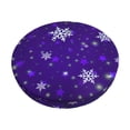 thumbnail image 2 of Round Bar Stool Seat Covers, Dark Purple Snowflakes Elastic Round Chair Cover Stool Seat Slipcover Bar Stool Cushions Round Pad for 12-14 inch, 2 of 7
