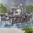 thumbnail image 2 of GDF Studio Tyson Outdoor Wicker 7 Piece Dining Set, Multibrown, 2 of 13