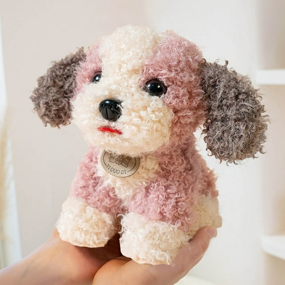 Realistic Dog Plush Toy Lifelike Stuffed Puppy, Soft Animal Doll for Outdoor Indoor Play, Furry Playmate for Easter Graduation Birthday Gift