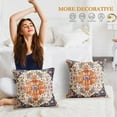 thumbnail image 6 of Boho Pillow Covers 18x18 Inch Set of 2 Blue Orange Pink Throw Pillows Vintage Ethnic Carpet Bohemian Coral Floral Print Decorative PillowCase Farmhouse Linen Cushion Case Decor for Home Sofa Couch Bed, 6 of 6