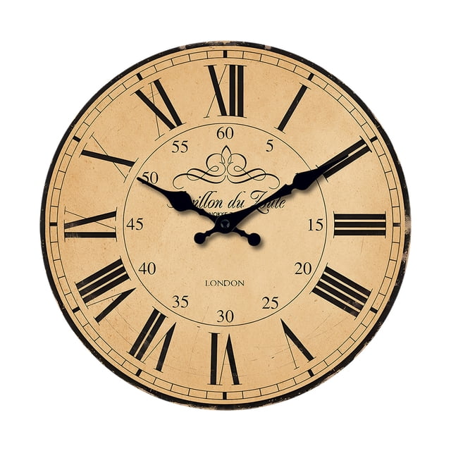 Silent Wall Clock 12 Inches Wooden Clock with Multicolor Design for Home Decor Living Room Bedroom Wall Decoration