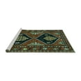 thumbnail image 2 of Ahgly Company Machine Washable Indoor Round Persian Turquoise Blue Traditional Area Rugs, 4' Round, 2 of 4