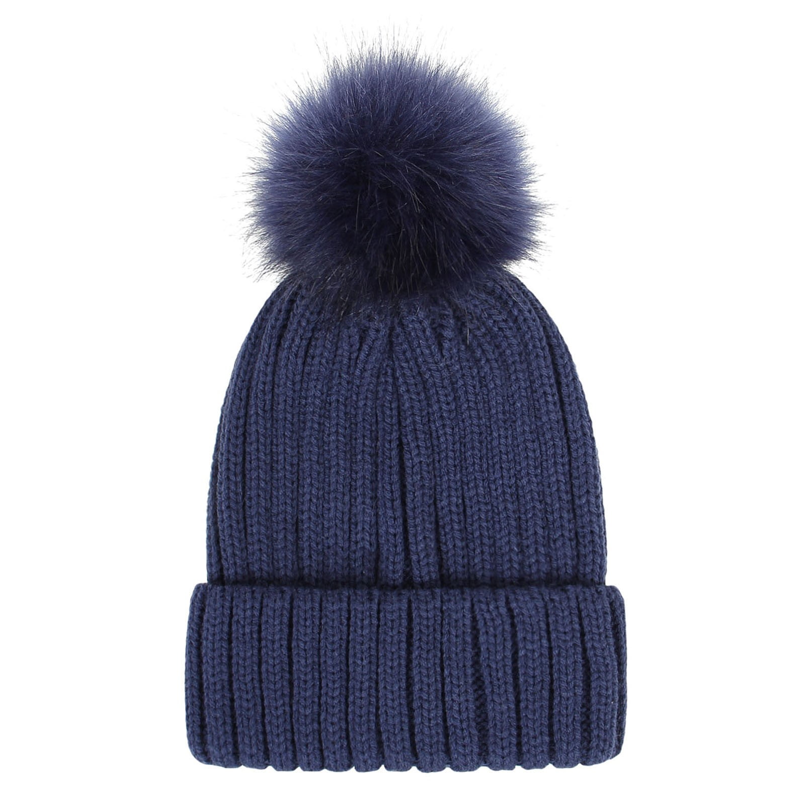 WTXUE Beanie, Gloves for Women Winter Womens Warm Hat Thick Hat Warm Soft with Gloves Knitted Knit Ski Cuff Baseball Caps Gloves with Touchscreen Fingers, Navy