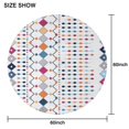 thumbnail image 6 of Round Waterproof Tablecloth 60×60 Inch, Boho Style Reusable Indoor/Outdoor Durable Table Cover for Party Kitchen Dinner Room Decor, 6 of 6