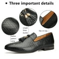 thumbnail image 2 of Men’s Luxury Black Loafers and Faux Leather Wedding Dress Shoes with Tassel, Black-06, 10 US, 2 of 5