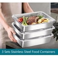 thumbnail image 4 of 3 Pack Stainless Steel Containers with Lids, Nested Food Storage Container, Stackable Freezer Food Containers, Meal Prep Containers for Refrigerator or Picnic, BBQ Party, Gym Lunch, Dishwasher Safe, 4 of 8