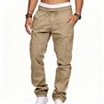 thumbnail image 4 of Mavick Pants for Men Drawstring Casual Hiking Joggers Athletic Trousers Loose Straight Sweatpants for Men, 4 of 9