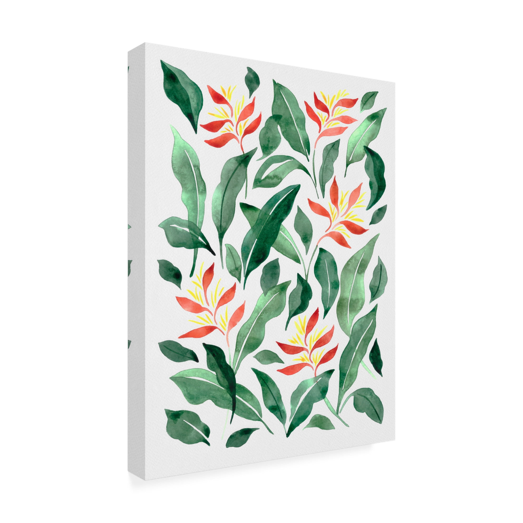Canvas Wall Art - Cami Juncos 'Parakeet Flower' Wall Art for Living Room, Bedroom, or Office Décor by Trademark Fine Art - 14 x 19 Inches