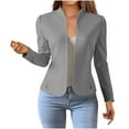 thumbnail image 2 of Neewe Women's Work Office Blazer Stretch Lapel Collar Long Sleeve Jacket Suit Blazer, 2 of 9