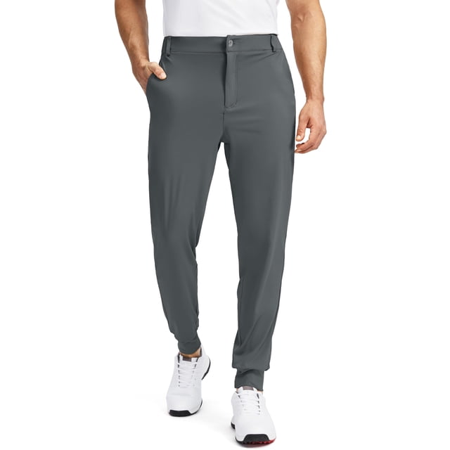 Pantalones deportivos de golf Soothfeel para hombre, ajustados, color gris tinta S