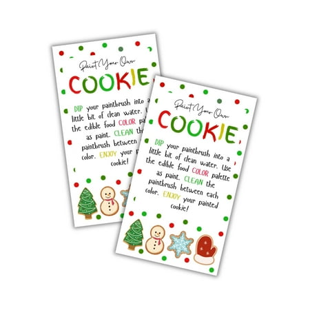 Paint Your Own Cookie Instruction Cards 50pk 3.5×2 for Christmas Holiday Sugar Cookies DIY Decorating Kit Bakers Care Bulk Guide Clients Food Coloring Paint Your Own Cookie Instruction Cards 50pk 3.5×2 for Christmas Holiday Sugar Cookies DIY Decorating Kit Bakers Care Bulk Guide Clients Food Coloring