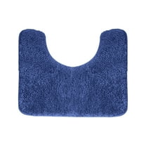 Fmbmuo High Pile Bathroom Rugs U-Shaped Minimalist Non-Slip Backing Bathroom Rugs Polyester 19.6x19.6in Navy