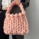 thumbnail image 4 of Bolso tejido para mujer | Bolso estilo crochet | Bolso de hombro artesanal | Bolso tote lavable de PU para uso diario | Bolso cruzado informal para ir de compras, al trabajo y a viajar, 4 of 6