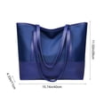 thumbnail image 4 of Tanyzvel Women’s Work Laptop Two Tone Tote Bag, Waterproof Nylon PU Wide Handle Zipper Office Handbag, 4 of 5