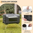 thumbnail image 6 of Riedhoff Wood Burning Camping Stove 17.91 x 11.62 x 13.11",  6 Chimney Pipes & Glass Window, Black, 6 of 9