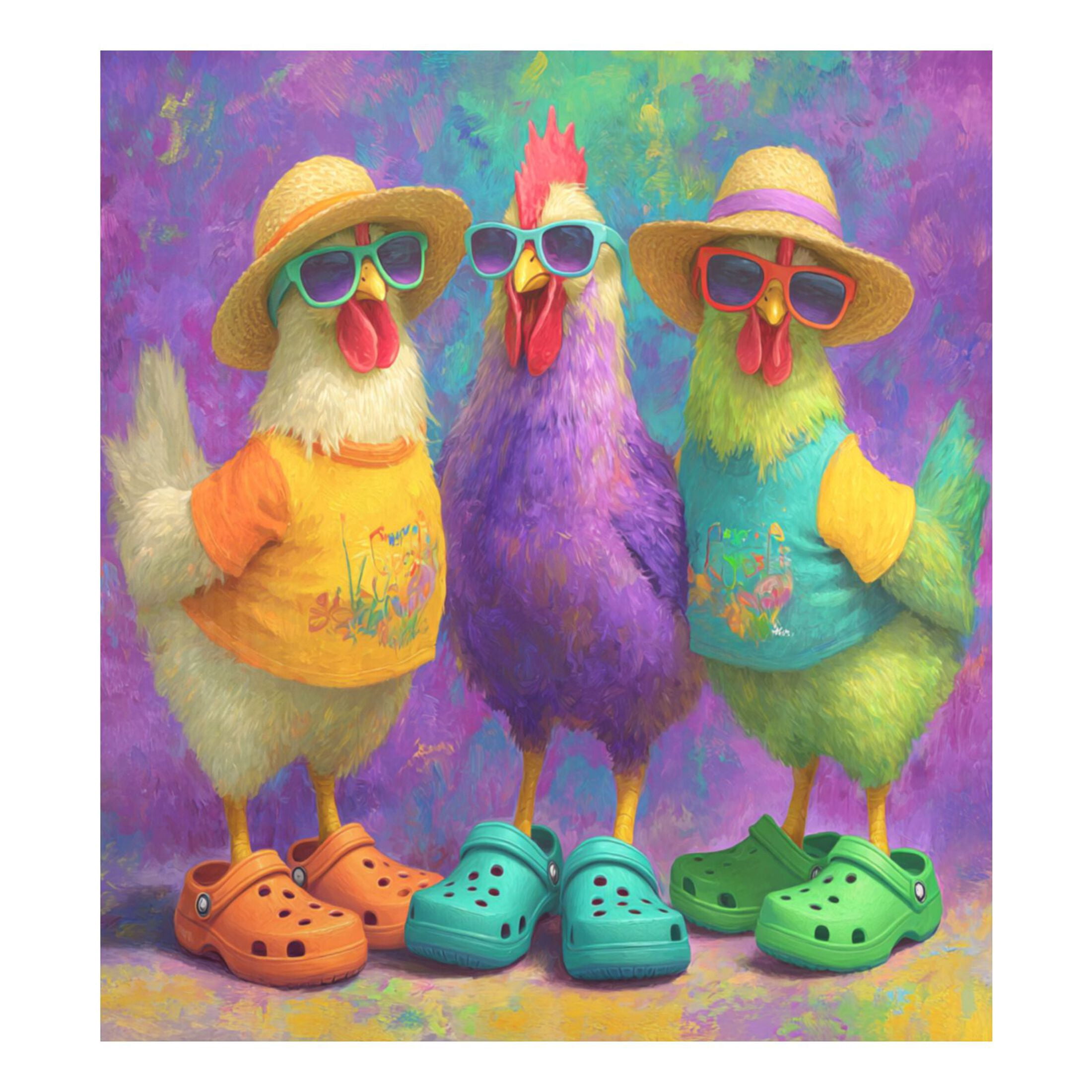 Dishwasher Magnetic Refrigerator Magnet Cover Sticker Home Decorative 23"x26" Three Cute Chickens Pattern