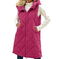 thumbnail image 2 of Guieoi Winter Jacket for Women Casual Long-Sleeve Vest Padded with Stand-Up Collar Hood and Pockets Coats Hot Pink XXL, 2 of 9