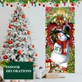 thumbnail image 3 of Christmas Door Cover Decoration, Colorful Christmas Snowman Snowflake Merry Christmas Door Cover, Winter Snowman Backdrop Background Banner for Front Door Porch Xmas Party Decor Supplies, 36X70IN, 3 of 5