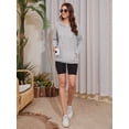 thumbnail image 6 of HOWCOME Women Solid Basic Brushed Fleece Hoodie Sweatshirt Lightweight Stretchy Long Sleeve Pullover Top with Pocket Light Gray M, 6 of 7