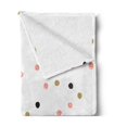 thumbnail image 2 of Pink Polka Dots Soft Flannel Fleece Throw Blanket, Doodled Hand Drawn Strokes Backdrop Elements, Cozy Plush for Indoor and Outdoor Use, 50" x 70", Blush Charcoal Grey, by Ambesonne, 2 of 5