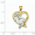 thumbnail image 2 of Beautiful 14k Two-tone Cat In Heart Charm, 2 of 2