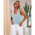 thumbnail image 2 of Mawalde Women'S V-Neck Camisole Slim Fit Versatile Solid Color Sleeveless Base Knit Top Green L, 2 of 8