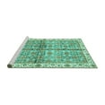 thumbnail image 2 of Ahgly Company Machine Washable Indoor Rectangle Oriental Turquoise Blue Traditional Area Rugs, 8' x 10', 2 of 4