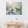 thumbnail image 2 of Autua Polar Bears Snow Trees Canvas Prints Wall Art Living Room Decor 20x16in, 2 of 4