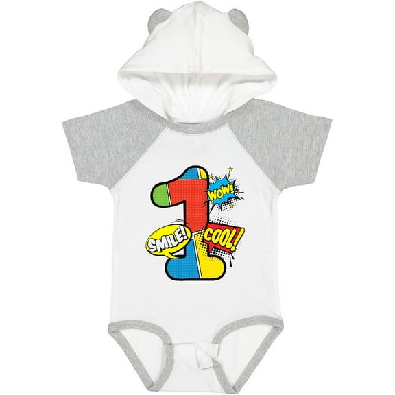 Inktastic 1st Birthday Superhero Boys or Girls Baby Bodysuit