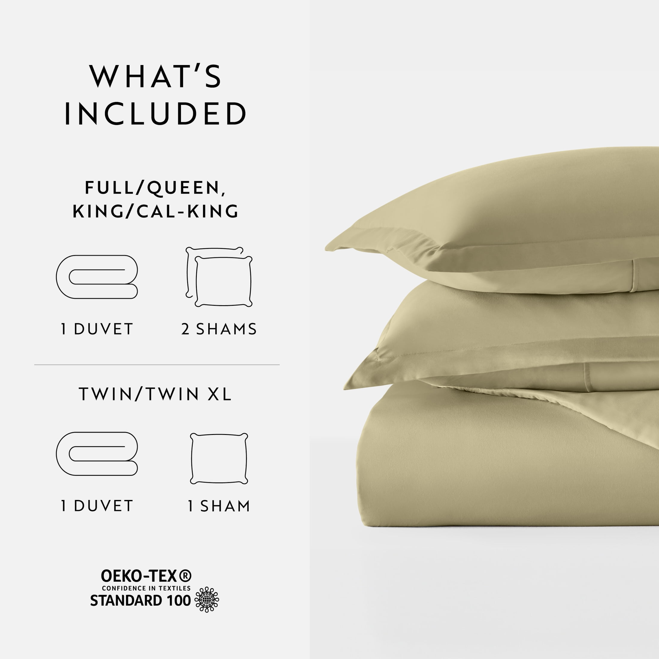 Noble Linens 3-Piece Sage Duvet Cover Set, Full/Queen