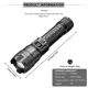 thumbnail image 2 of High Strong Power Led Flashlights 2000LM Tactical Torch with Display Light USB Charging Camping Fishing Emergency Zoom Lantern, 2 of 2