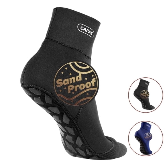 Water Socks 2mm Neoprene, Sand Proof Beach Volleyball Wetsuit Diving Socks Warm for Men Women (Black, M)