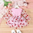 thumbnail image 3 of Bagilaanoe Toddler Baby Girl Valentine's Day Dress Heart Print Ruffle Long Sleeve A-line Princess Dresses + Headband 6M 12M 18M 24M 3T 4T Kid Patchwork Tulle Skirt, 3 of 8