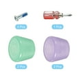 thumbnail image 3 of Uxcell Roller Skate Toe Stops with Screwdriver 82A Rubber Brake Stoppers Block, Purple Green 2 Pair, 3 of 5