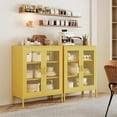 thumbnail image 4 of Metal Storage Cabinet,Metal Locker Storage Cabinet with 2 Mesh Doors and Adjustable Shelves,Metal Sideboard,Pantry Storage Cabinet for Home,Office,Kitchen,Living Room(Yellow 40" H), 4 of 8